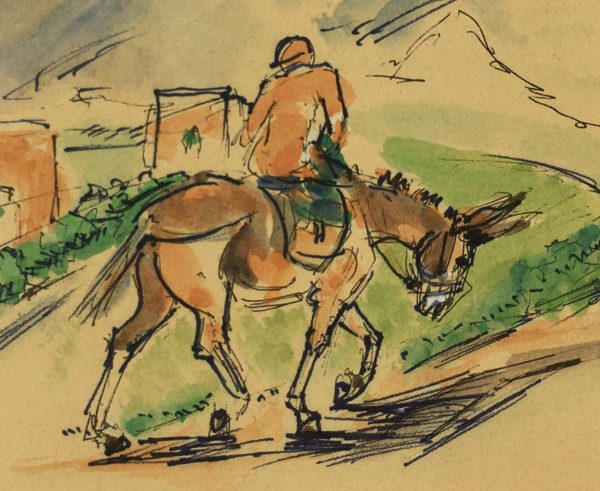 Animals Horses Original Art - Country Ride, I. Kaupisch von Reppert, C.1950
