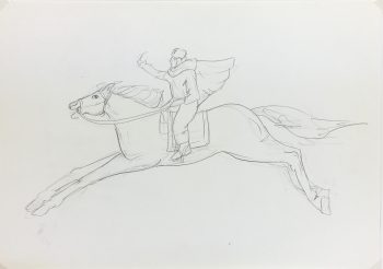 Animals Horses Original Art - Rider, C.1950