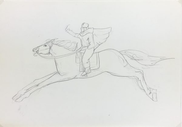 Animals Horses Original Art - Rider, C.1950