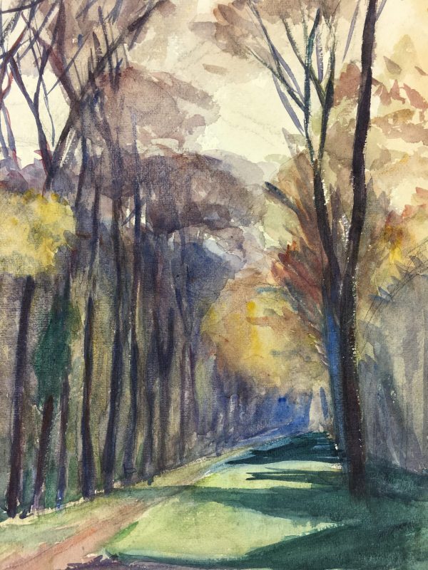 Landscapes Original Art - Forest Path, Paul Houerte, c.1950
