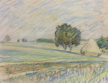 Landscapes Original Art - Countryside, French, c.1970