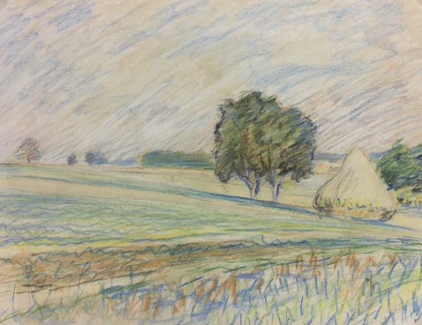 Landscapes Original Art - Countryside, French, c.1970