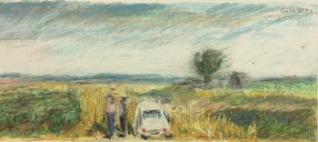 Landscapes Original Art - Pastel - Road Trip, Cath. W, 1992