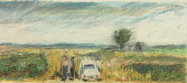 Landscapes Original Art - Pastel - Road Trip, Cath. W, 1992