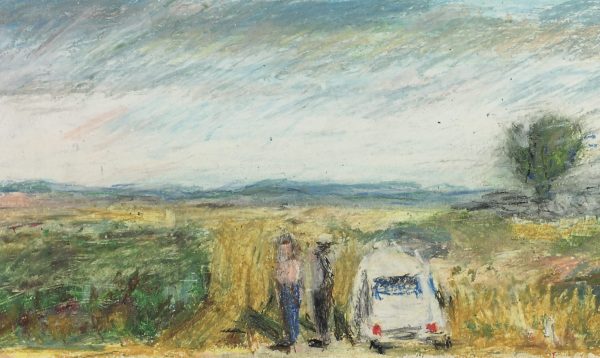 Landscapes Original Art - Pastel - Road Trip, Cath. W, 1992