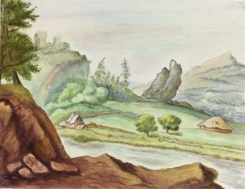 Landscapes Original Art - Landscape, Fischer, c.1960