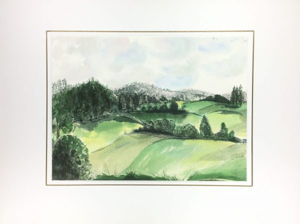 Landscapes Original Art - Watercolor - Countryside, c.1990