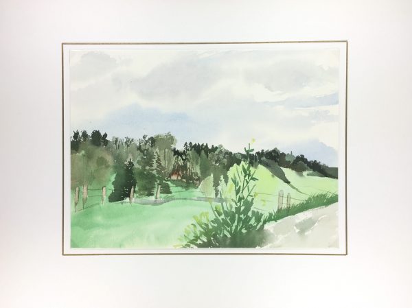 Landscapes Original Art - Watercolor - Countryside, c.1990