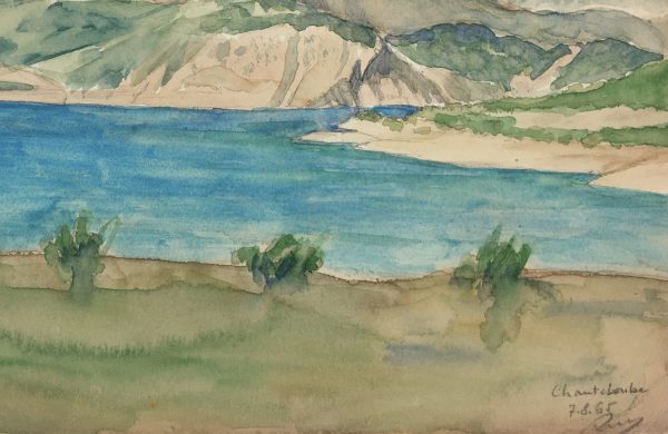 Lakes & Ponds Original Art - Chanteloube, Dordogne, France, Signed, 1965