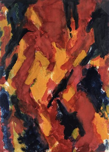 Abstract Modern Original Art - Abstract Monotype and Painting, T.S., c.1970