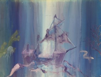 Abstract Modern Original Art - Sunken Ship, French, c.1960