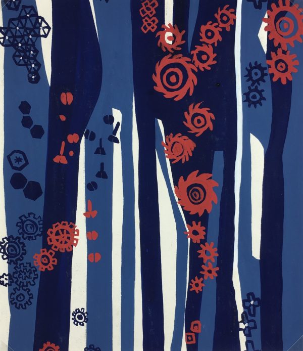 Abstract Modern Original Art - Blue Forest, French, 2000s