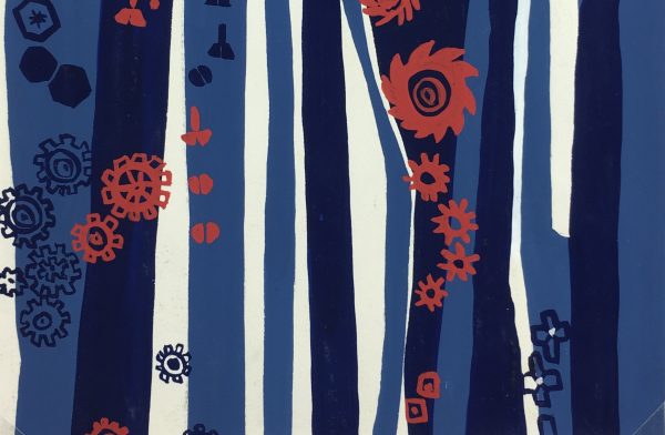 Abstract Modern Original Art - Blue Forest, French, 2000s