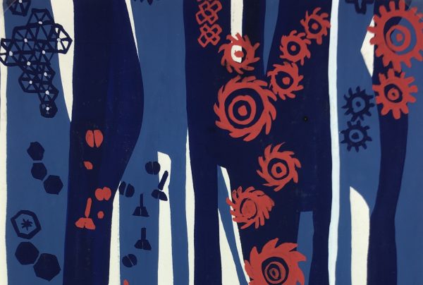 Abstract Modern Original Art - Blue Forest, French, 2000s