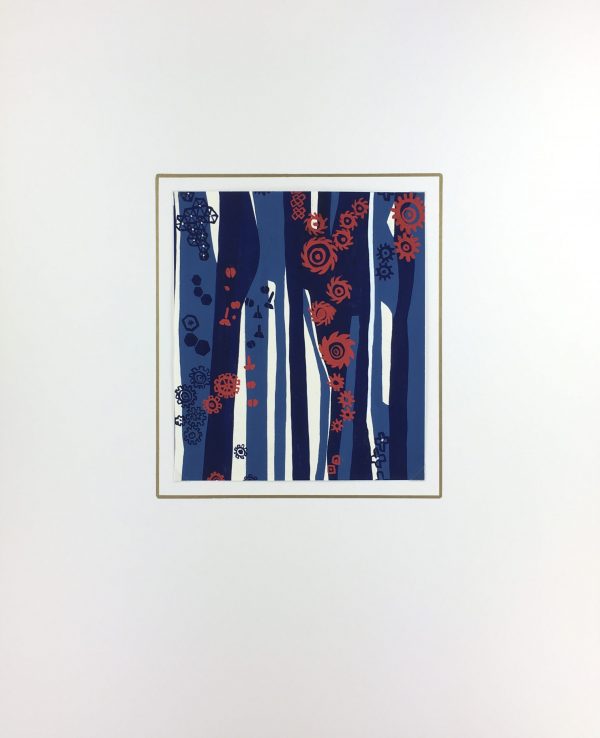 Abstract Modern Original Art - Blue Forest, French, 2000s