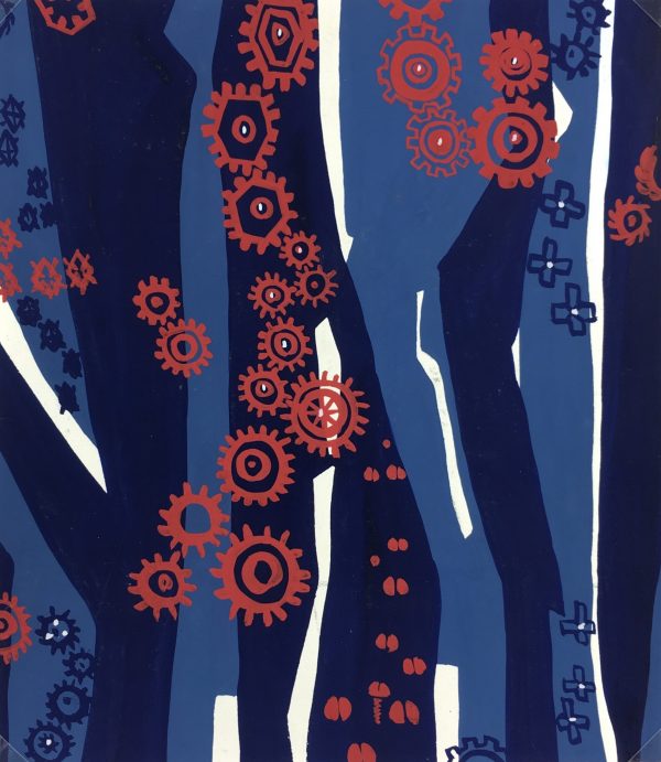 Abstract Modern Original Art - Blue Forest, French, 2000s