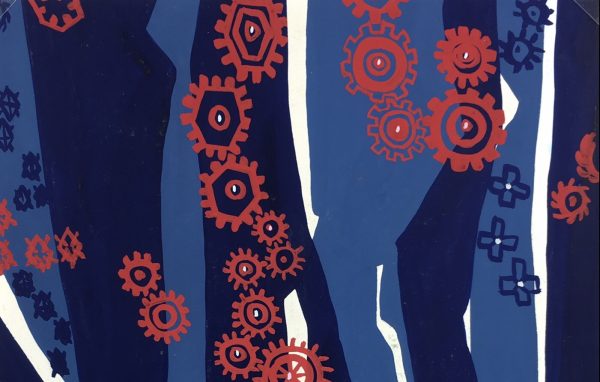 Abstract Modern Original Art - Blue Forest, French, 2000s
