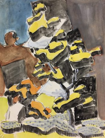 Abstract Modern Original Art - Space Position, Wornser, c.1980