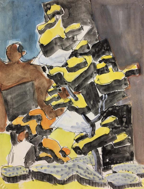 Abstract Modern Original Art - Space Position, Wornser, c.1980