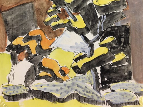 Abstract Modern Original Art - Space Position, Wornser, c.1980