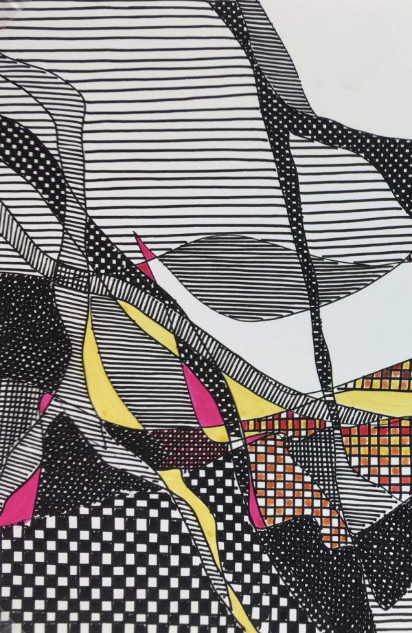 Abstract Modern Original Art - Geometric Horizon, Dedd, 1980s