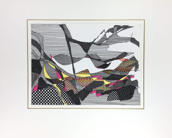 Abstract Modern Original Art - Geometric Horizon, Dedd, 1980s