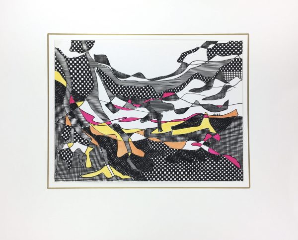 Abstract Modern Original Art - Geometric Horizon, Dedd, 1980s