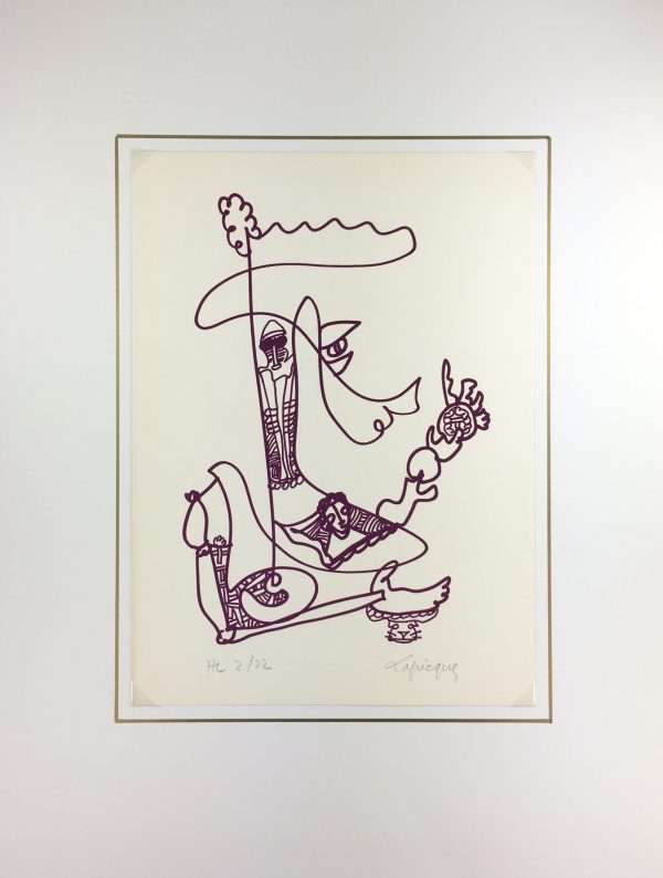 Abstract Modern Original Art - Souvenir, C. Lapicque, 1973