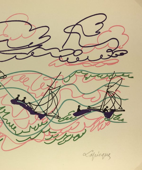 Abstract Modern Original Art - Retour de Pêche, C. Lapicque, 1969