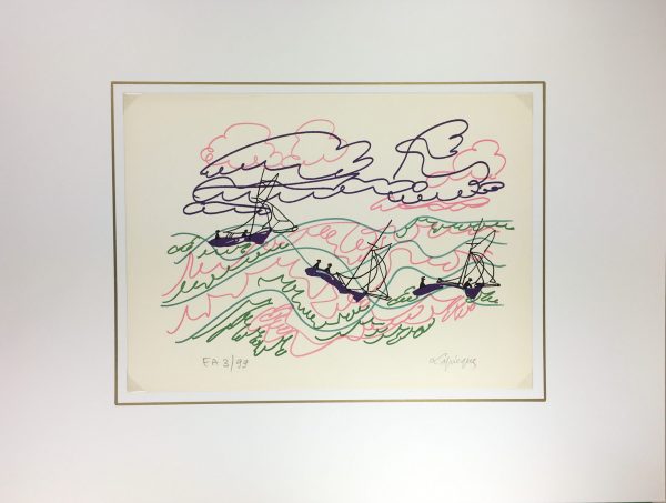 Abstract Modern Original Art - Retour de Pêche, C. Lapicque, 1969