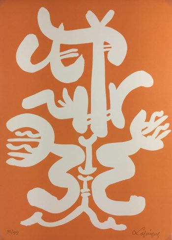 Abstract Modern Original Art - Danse Rituelle, C. Lapicque, 1967