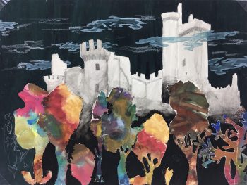 Modern Original Art - Collage - Castle Modern, c.1980