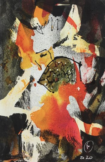 Modern Original Art - Fire Abstract, F. Fortoul, 2020