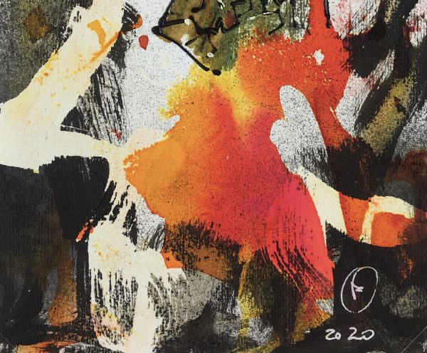Modern Original Art - Fire Abstract, F. Fortoul, 2020