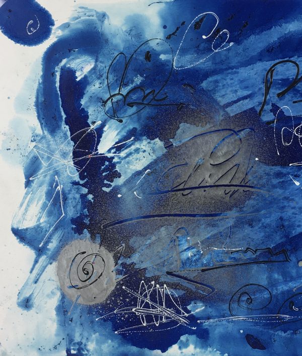 Modern Original Art - Silver Blues, F. Fortoul, 2020
