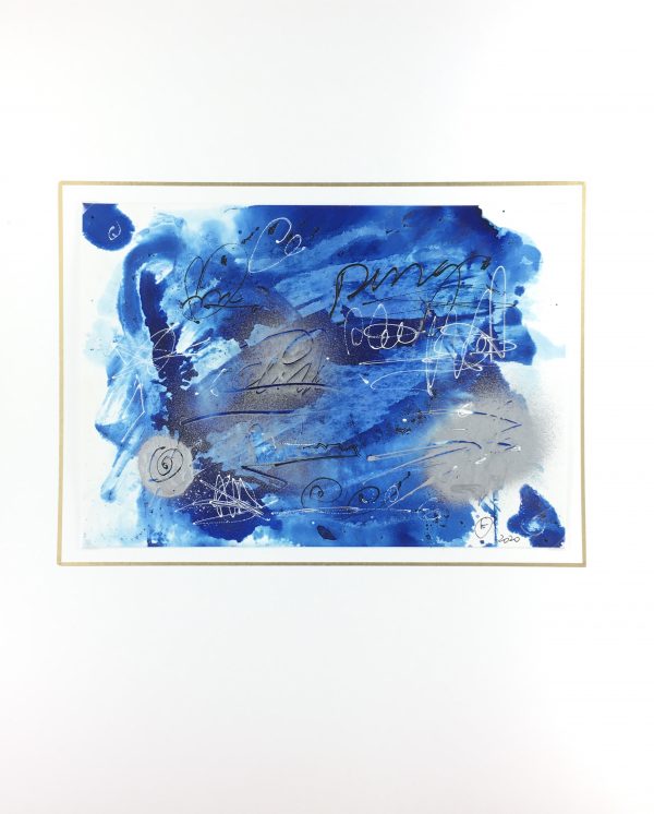 Modern Original Art - Silver Blues, F. Fortoul, 2020