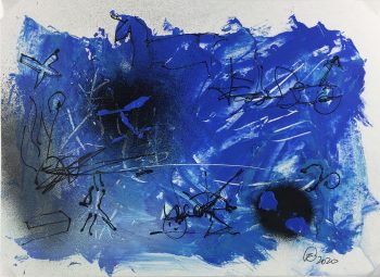 Modern Original Art - Blue Abstract, F. Fortoul, 2020