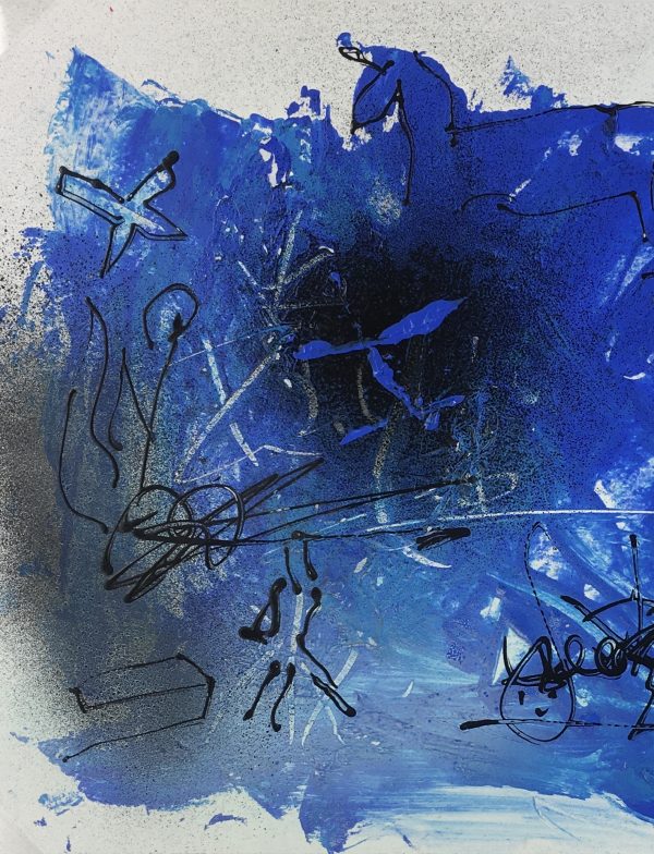 Modern Original Art - Blue Abstract, F. Fortoul, 2020