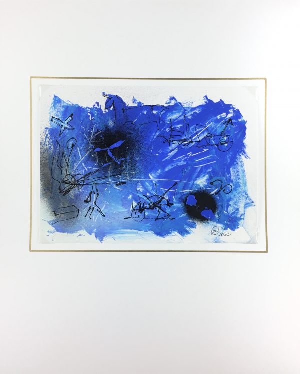 Modern Original Art - Blue Abstract, F. Fortoul, 2020