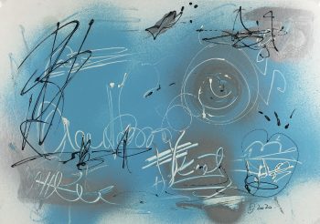 Modern Original Art - Silver Blues, F. Fortoul, 2020