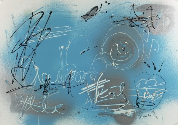 Modern Original Art - Silver Blues, F. Fortoul, 2020