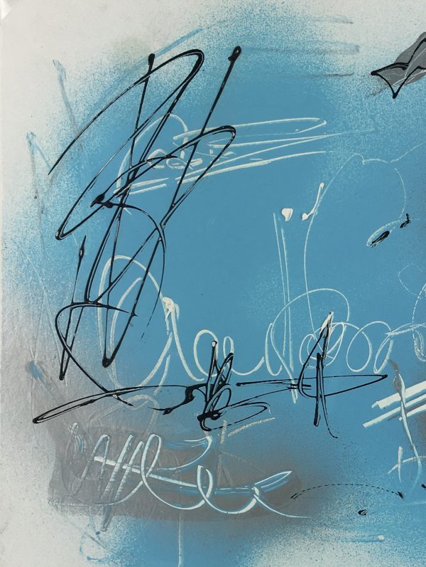 Modern Original Art - Silver Blues, F. Fortoul, 2020