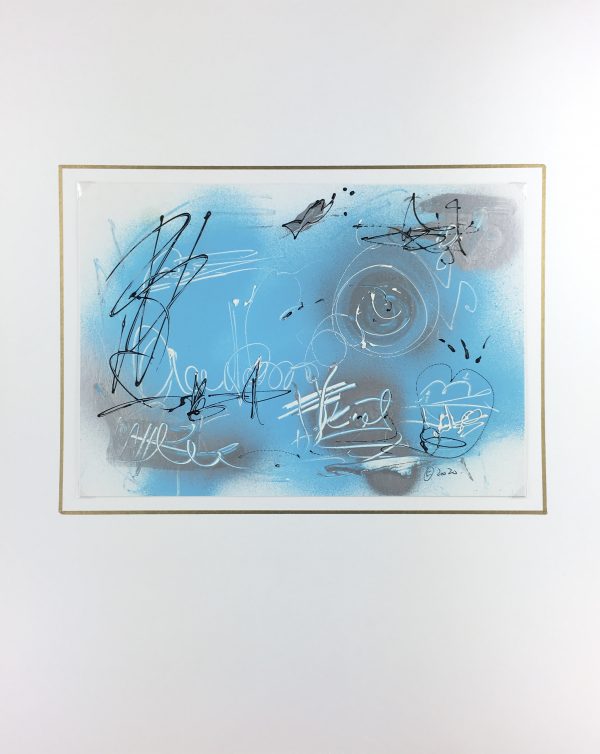 Modern Original Art - Silver Blues, F. Fortoul, 2020