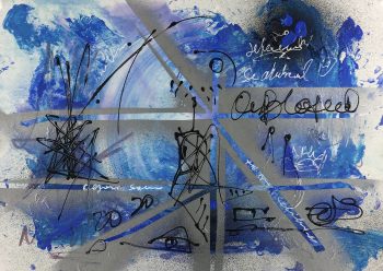 Modern Original Art - Silver Blues, F. Fortoul, 2020