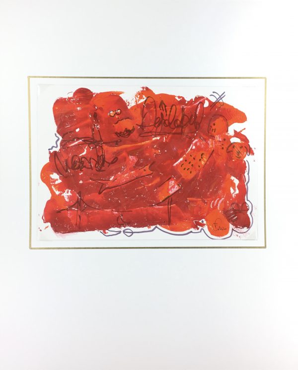 Modern Original Art - Red Abstract, F. Fortoul, 2020