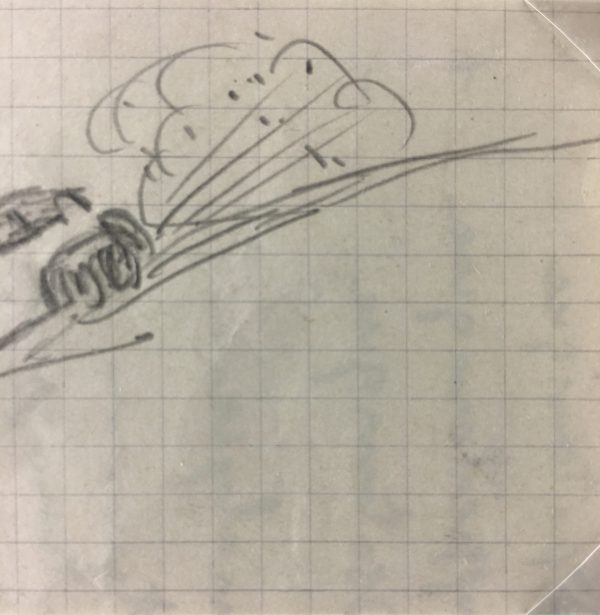 Sketches Original Art - Fast Car, Pecil, C.1930