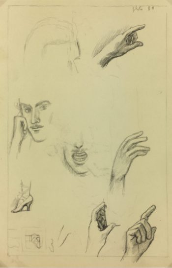 Sketches Original Art - Study Self-Portrait, Albert Vialé, C.1930