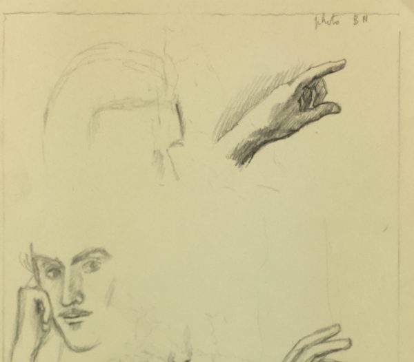Sketches Original Art - Study Self-Portrait, Albert Vialé, C.1930