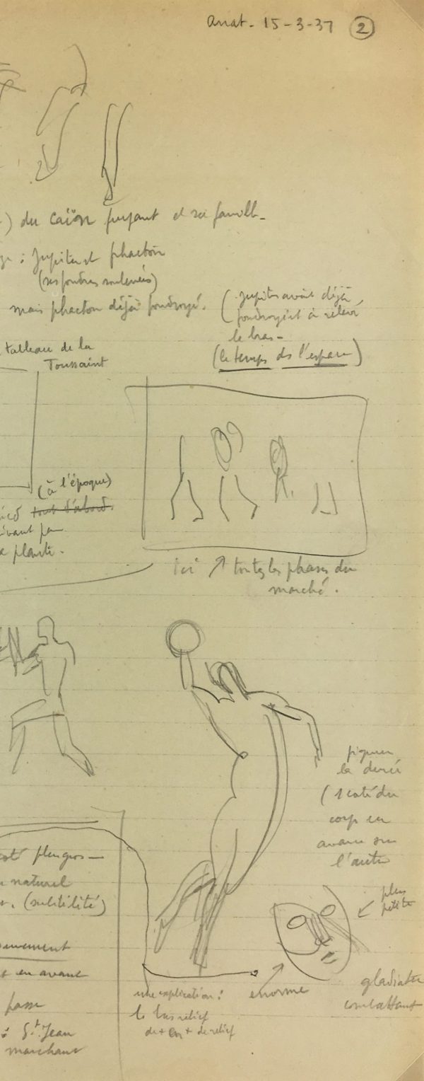 Sketches Original Art - Artist Notes, Albert Vialé, 1937