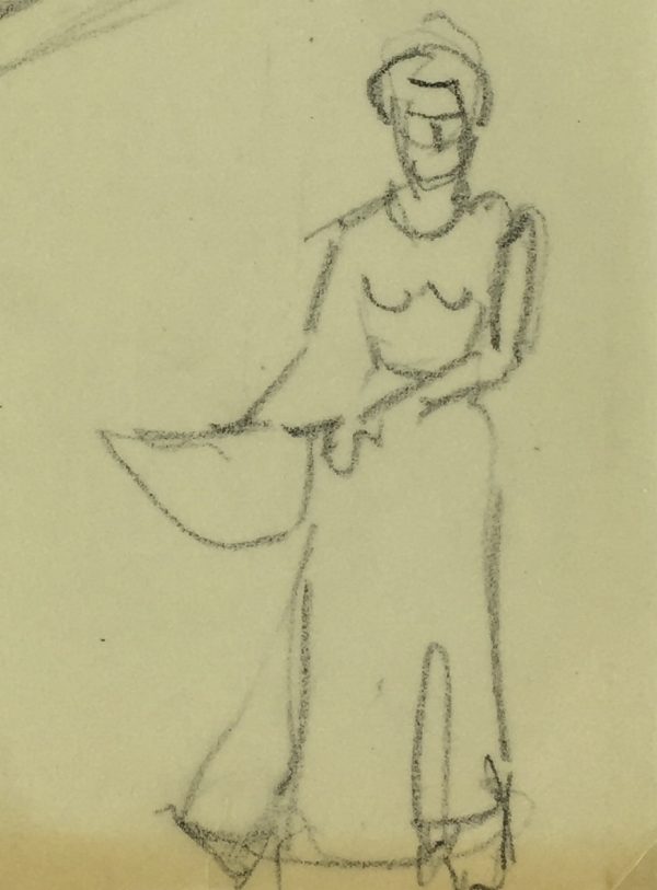 Sketches Original Art - Drawing , Werner Bell (1895-1978), C.1960
